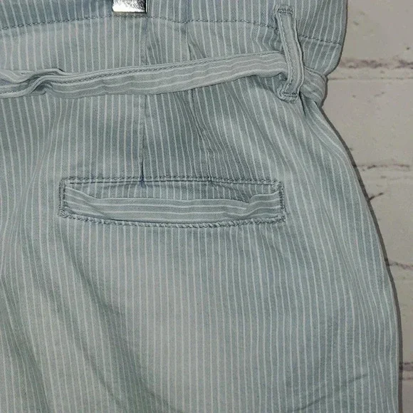 AE Denim High Waist Mom Shorts Blue w White Stripes Women's Size 16 - Picture 10 of 16